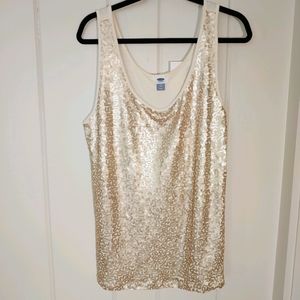 Old Navy Champagne Sequin Tank Size XXL